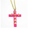 European Vintage Punk Style Stereoscopic Rivet Cross Pendant Long Chain Necklace N-0521