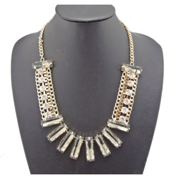 European Style gold plated crystal tassels Choker Necklace N-0285