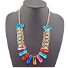 European Style gold plated crystal tassels Choker Necklace N-0285