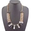 European Style gold plated crystal tassels Choker Necklace N-0285