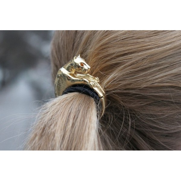 New Fashion European Style Gold/Silver Plated Alloy Red Rhienstone Eyes Leopard Hair Band F-0012