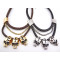 European Style punk leather chain snake chain skull pendant choker necklace N-2759