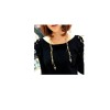 Fashion European Style Golden Rivet Tassel Geometry Triangle Necklace N-2019