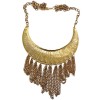 New Arrival European Vintage Style Gold Metal Charm Choker Tassel  Pendant  Necklace N-2015