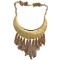 New Arrival European Vintage Style Gold Metal Charm Choker Tassel  Pendant  Necklace N-2015