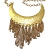 New Arrival European Vintage Style Gold Metal Charm Choker Tassel  Pendant  Necklace N-2015