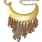 New Arrival European Vintage Style Gold Metal Charm Choker Tassel  Pendant  Necklace N-2015