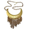 New Arrival European Vintage Style Gold Metal Charm Choker Tassel  Pendant  Necklace N-2015