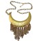 New Arrival European Vintage Style Gold Metal Charm Choker Tassel  Pendant  Necklace N-2015