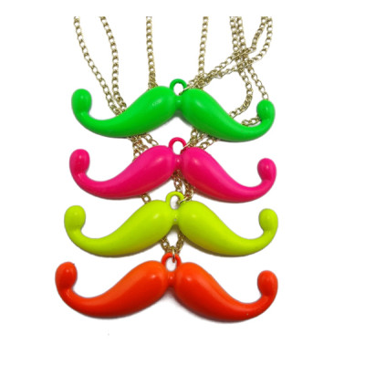 New Arrival European Style Gold Plated Alloy Colorful Enamel Beard Pendant Necklace N-2785