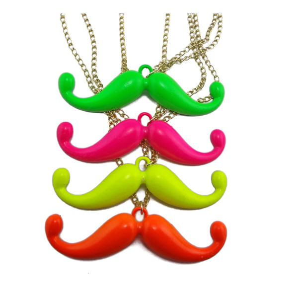 New Arrival European Style Gold Plated Alloy Colorful Enamel Beard Pendant Necklace N-2785