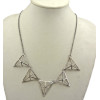 European Style Ladies Bronze/Gun Black Hollow-out Triangle Pendant Necklace N-4583