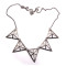 European Style Ladies Bronze/Gun Black Hollow-out Triangle Pendant Necklace N-4583
