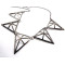 European Style Ladies Bronze/Gun Black Hollow-out Triangle Pendant Necklace N-4583