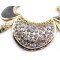 New Arrival European Charming Fashion Rhinestone Enamel Cescent Choker Necklace N-4534