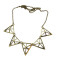 European Style Ladies Bronze/Gun Black Hollow-out Triangle Pendant Necklace N-4583