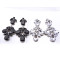 New European Style Silver Plated Clear/Black  Crystal Flower  Earring E-0619