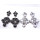 New European Style Silver Plated Clear/Black  Crystal Flower  Earring E-0619