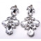 New European Style Silver Plated Clear/Black  Crystal Flower  Earring E-0619