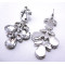 New European Style Silver Plated Clear/Black  Crystal Flower  Earring E-0619