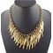 New Arrival Fashion Vintage Gold Multilayer Feather Wing Pendant Choker Necklace N-1847