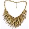 New Arrival Fashion Vintage Gold Multilayer Feather Wing Pendant Choker Necklace N-1847