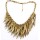 New Arrival Fashion Vintage Gold Multilayer Feather Wing Pendant Choker Necklace N-1847