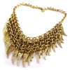 New Arrival Fashion Vintage Gold Multilayer Feather Wing Pendant Choker Necklace N-1847