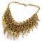 New Arrival Fashion Vintage Gold Multilayer Feather Wing Pendant Choker Necklace N-1847