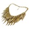 New Arrival Fashion Vintage Gold Multilayer Feather Wing Pendant Choker Necklace N-1847