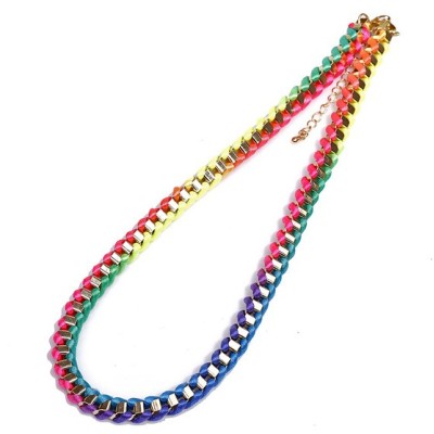 European Style Coming Fashion Lovely Golden Metal Silk Rope Handmade necklace N-1024