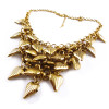 New European Style Vintage Gold Plated Multilayer Heart Tassel Choker Necklace N-1804
