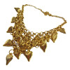 New European Style Vintage Gold Plated Multilayer Heart Tassel Choker Necklace N-1804