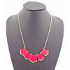 European Style Enamel Polygon Geometry Golden Pendant Necklace N-4561