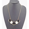 European Style Enamel Polygon Geometry Golden Pendant Necklace N-4561