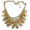 New Arrival European Fashion Multilayer  Charming Leaf Tassel Choker Necklace N-1840