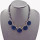 Fashion Vintage Style Geometrical Lint Round Pleuche Gem Ball Chain Choker Necklace N-4594