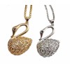 New European Style Gold/Silver Plated Alloy Crystal Swan Pendant Neclace N-3387