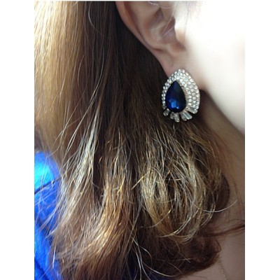 New Kovea Style Gold Plated Alloy Rhinestone Drop Crystal  Earring E-0268