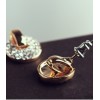 New Arrival Fashion Charming Golden Rhinestone Copper Cash  Ear Stud Earrings E-1105