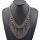 Multi Layers gold silver gun black plated crystal tassels Statement Necklace N-1758