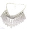 Multi Layers gold silver gun black plated crystal tassels Statement Necklace N-1758