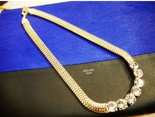 New Fashion Korea Style Gold/Silver Plated 7 Rhinestone Snake Chain Short Necklace N-0274