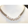 New Fashion Korea Style Gold/Silver Plated 7 Rhinestone Snake Chain Short Necklace N-0274