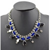 Fashion Style Silver plated Rhinestone  Rope Faux Gem Choker Statement Necklace N-1018N-1018