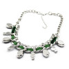 Fashion Style Silver plated Rhinestone  Rope Faux Gem Choker Statement Necklace N-1018N-1018