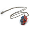 New Fashion Korea Style gun black metal hollow out rhinestone skull necklace ring set S-0002