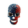 New Fashion Korea Style gun black metal hollow out rhinestone skull necklace ring set S-0002
