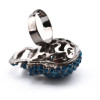 New Fashion Korea Style gun black metal hollow out rhinestone skull necklace ring set S-0002
