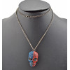 New Fashion Korea Style gun black metal hollow out rhinestone skull necklace ring set S-0002